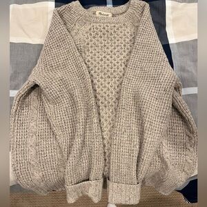 Madewell wool fisherman sweater light tan